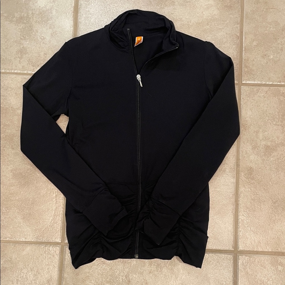 Lucy Black Ruched Lightweight Jacket